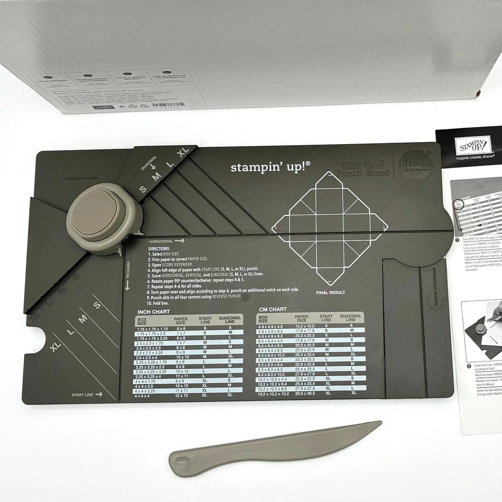 Stampin Up Gift Box and Bag Punch Board Set of 2 Paper Craft Scoring Tool